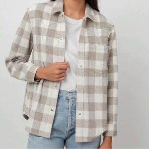 Rails Tripp Flannel Shacket in beige. Size Medium. New w/o tags.